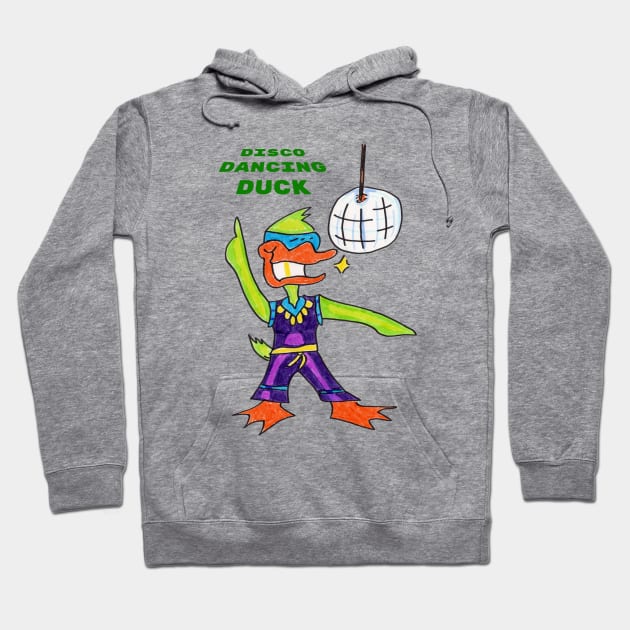 Disco Dancing Duck Hoodie by ConidiArt